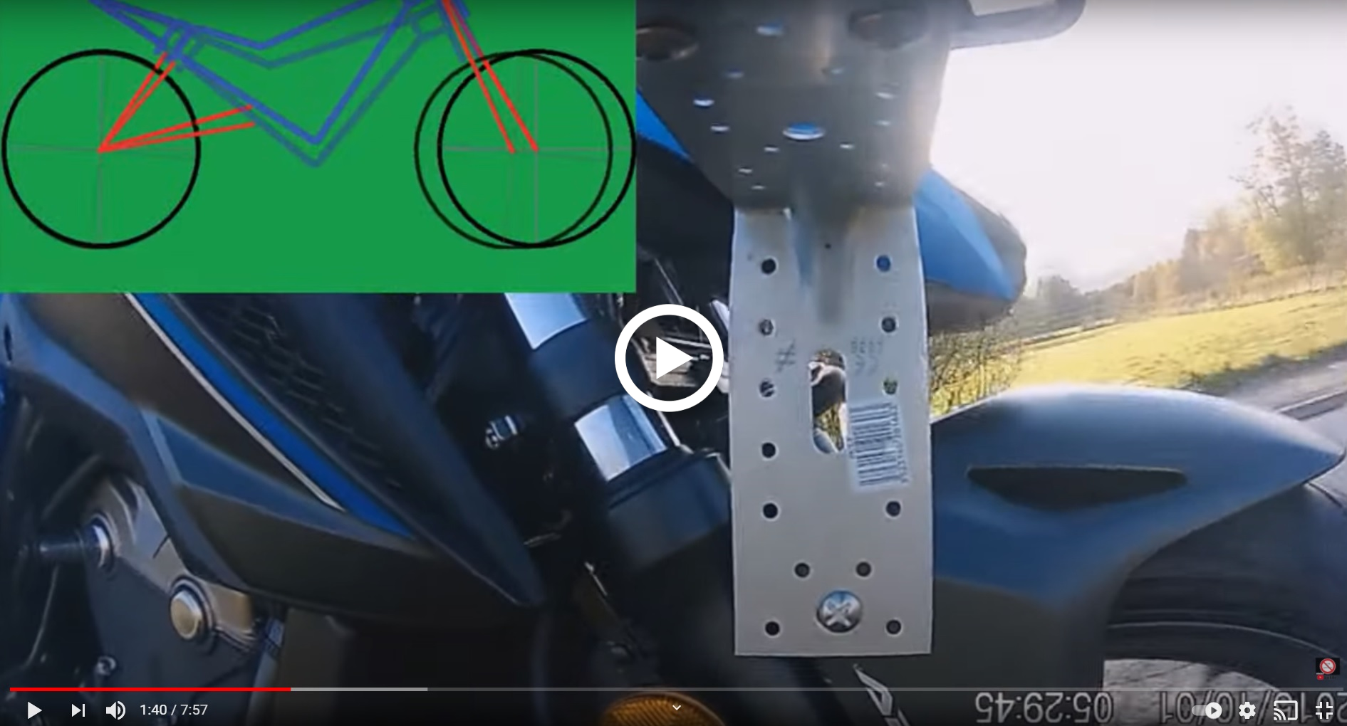 vidéo anti pilote de ligne droite déformation suspension moto
