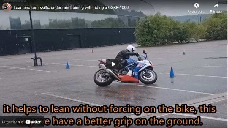 New movie “Lean and turn skills : under rain training with riding a GSXR-1000